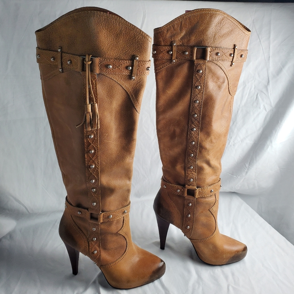 Gianni Bini Womens High Heeled Tassle Boots 8M - Picture 3 of 11